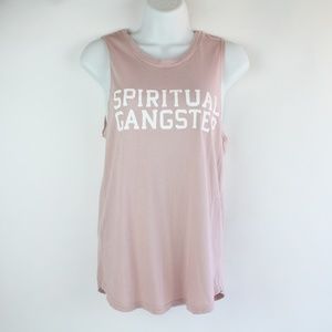 Spiritual Gangster Muscle Tank Pink Size Small